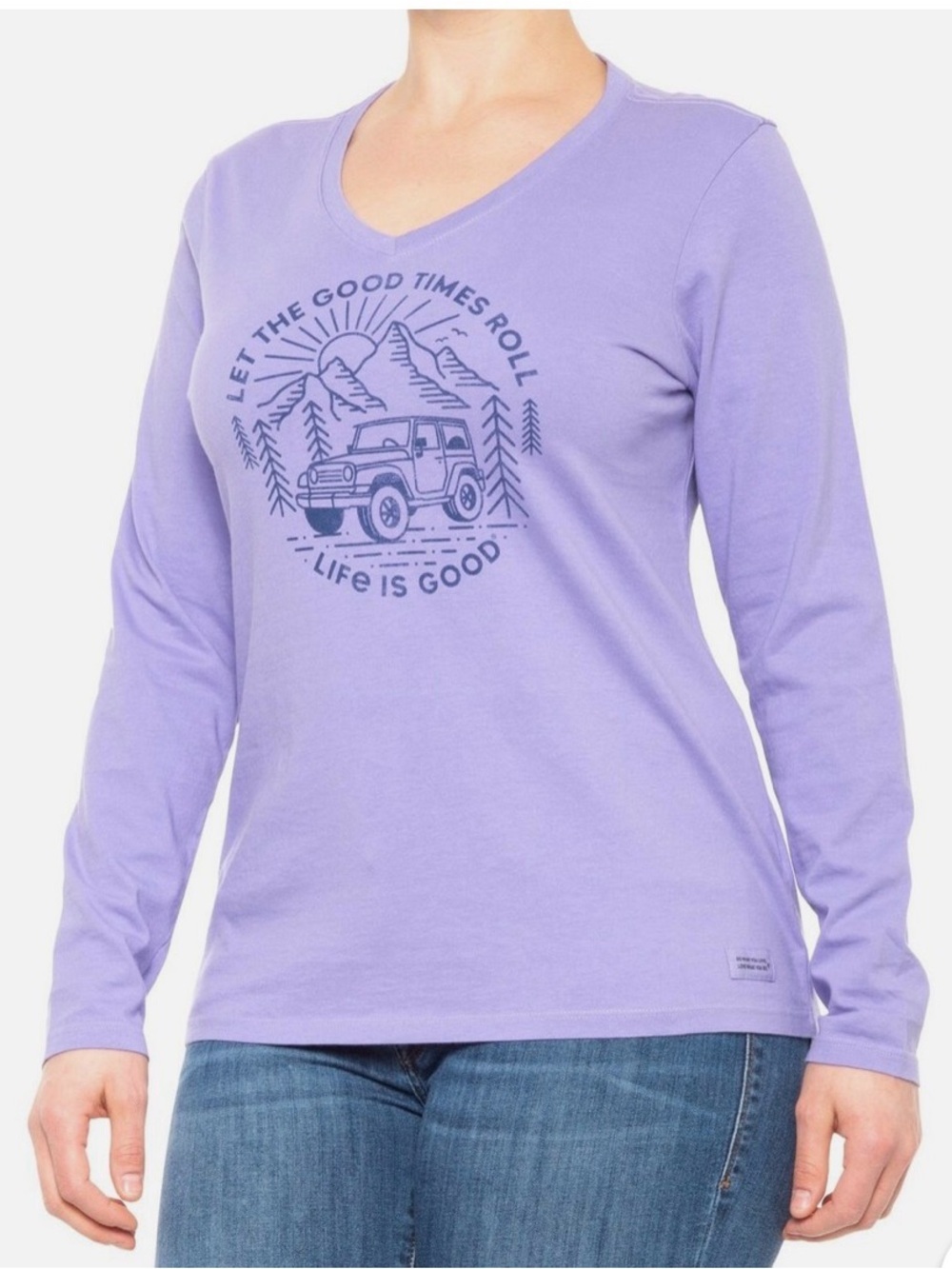Life Is Good Purple Crusher Tee - Women's V-Neck XL